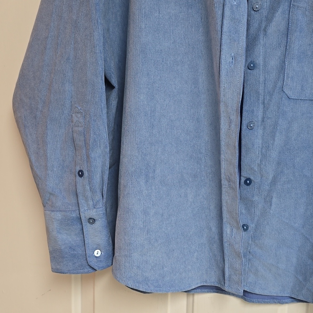 ZARA NEW WOMAN OVERSIZED BUTTON DOWN SHIRT BLUE - Picture 3 of 9
